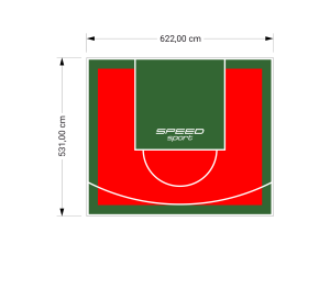 33M2/531X622CM CZERWONO-ZIELONE BOISKO DO KOSZYKÓWKI SPEEDSPORT HEXA POWER PRO