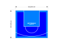 33M2/531X622CM NIEBIESKO-BŁĘKITNE BOISKO DO KOSZYKÓWKI SPEEDSPORT HEXA POWER PRO