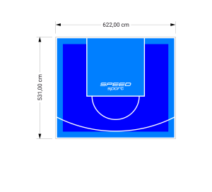 33M2/531X622CM NIEBIESKO-BŁĘKITNE BOISKO DO KOSZYKÓWKI SPEEDSPORT HEXA POWER PRO