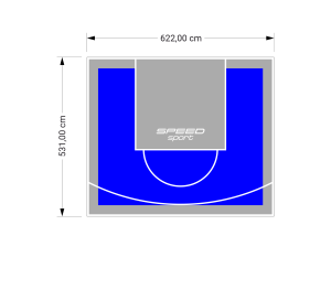 33M2/531X622CM NIEBIESKO-SZARE BOISKO DO KOSZYKÓWKI SPEEDSPORT HEXA POWER PRO