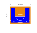 33M2/531X622CM NIEBIESKO-POMARAŃCZOWE BOISKO DO KOSZYKÓWKI SPEEDSPORT HEXA POWER PRO