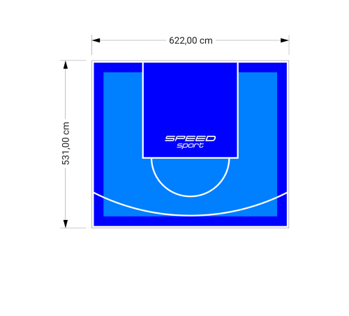33M2/531X622CM BŁĘKITNO-NIEBIESKIE BOISKO DO KOSZYKÓWKI SPEEDSPORT HEXA POWER PRO