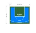 33M2/531X622CM BŁĘKITNO-ZIELONE BOISKO DO KOSZYKÓWKI SPEEDSPORT HEXA POWER PRO