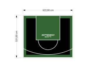 33M2/531X622CM CZARNO-ZIELONE BOISKO DO KOSZYKÓWKI SPEEDSPORT HEXA POWER PRO