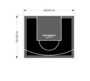 33M2/531X622CM CZARNO-GRAFITOWE BOISKO DO KOSZYKÓWKI SPEEDSPORT HEXA POWER PRO