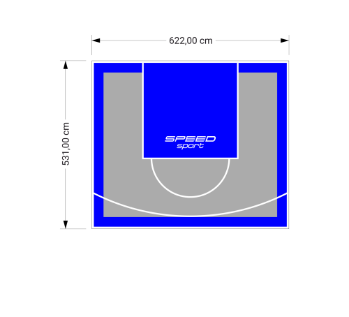 33M2/531X622CM SZARO-NIEBIESKIE BOISKO DO KOSZYKÓWKI SPEEDSPORT HEXA POWER PRO