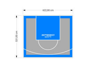 33M2/531X622CM SZARO-BŁĘKITNE BOISKO DO KOSZYKÓWKI SPEEDSPORT HEXA POWER PRO