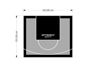33M2/531X622CM SZARO-CZARNE BOISKO DO KOSZYKÓWKI SPEEDSPORT HEXA POWER PRO