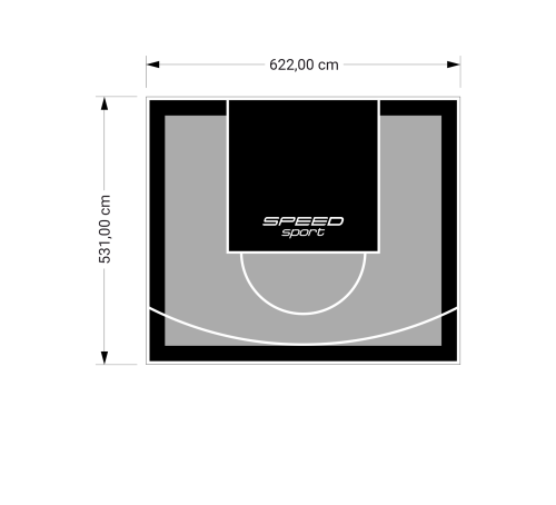 33M2/531X622CM SZARO-CZARNE BOISKO DO KOSZYKÓWKI SPEEDSPORT HEXA POWER PRO