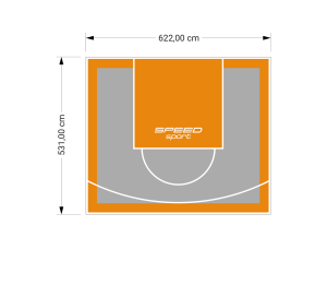 33M2/531X622CM SZARO-POMARAŃCZOWE BOISKO DO KOSZYKÓWKI SPEEDSPORT HEXA POWER PRO