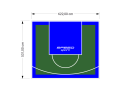 33M2/531X622CM ZIELONO-NIEBIESKIE BOISKO DO KOSZYKÓWKI SPEEDSPORT HEXA POWER PRO
