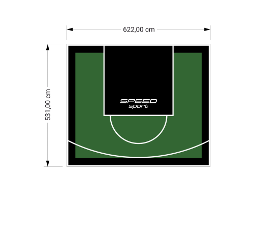 33M2/531X622CM ZIELONO-CZARNE BOISKO DO KOSZYKÓWKI SPEEDSPORT HEXA POWER PRO