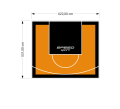 33M2/531X622CM POMARAŃCZOWO-CZARNE BOISKO DO KOSZYKÓWKI SPEEDSPORT HEXA POWER PRO