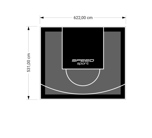 33M2/531X622CM GRAFITOWO-CZARNE BOISKO DO KOSZYKÓWKI SPEEDSPORT HEXA POWER PRO
