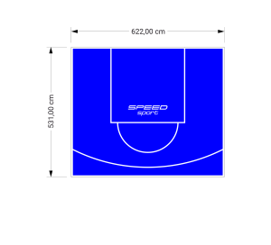 33M2/531X622CM NIEBIESKIE BOISKO DO KOSZYKÓWKI SPEEDSPORT HEXA POWER PRO