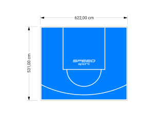33M2/531X622CM BŁĘKITNE BOISKO DO KOSZYKÓWKI SPEEDSPORT HEXA POWER PRO