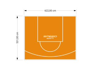 33M2/531X622CM POMARAŃCZOWE BOISKO DO KOSZYKÓWKI SPEEDSPORT HEXA POWER PRO
