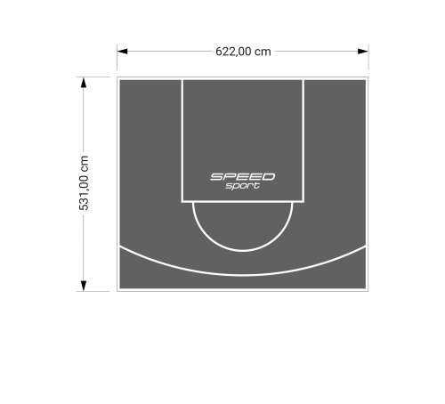 33M2/531X622CM GRAFITOWE BOISKO DO KOSZYKÓWKI SPEEDSPORT HEXA POWER PRO