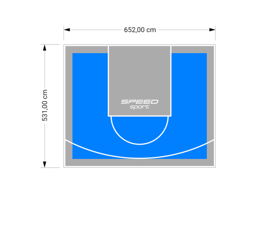 35M2/531X652CM BŁĘKITNO-SZARE BOISKO DO KOSZYKÓWKI SPEEDSPORT HEXA POWER PRO