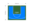 35M2/531X652CM BŁĘKITNO-ZIELONE BOISKO DO KOSZYKÓWKI SPEEDSPORT HEXA POWER PRO