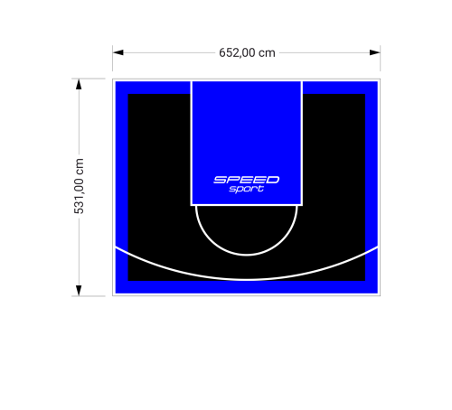 35M2/531X652CM CZARNO-NIEBIESKIE BOISKO DO KOSZYKÓWKI SPEEDSPORT HEXA POWER PRO