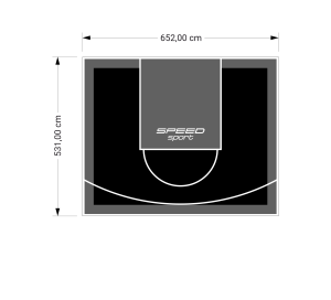 35M2/531X652CM CZARNO-GRAFITOWE BOISKO DO KOSZYKÓWKI SPEEDSPORT HEXA POWER PRO
