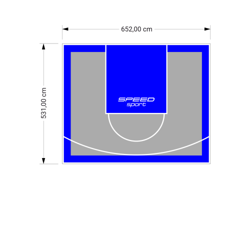 35M2/531X652CM SZARO-NIEBIESKIE BOISKO DO KOSZYKÓWKI SPEEDSPORT HEXA POWER PRO