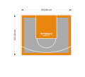 35M2/531X652CM SZARO-POMARAŃCZOWE BOISKO DO KOSZYKÓWKI SPEEDSPORT HEXA POWER PRO
