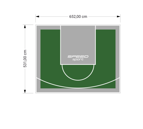 35M2/531X652CM ZIELONO-SZARE BOISKO DO KOSZYKÓWKI SPEEDSPORT HEXA POWER PRO