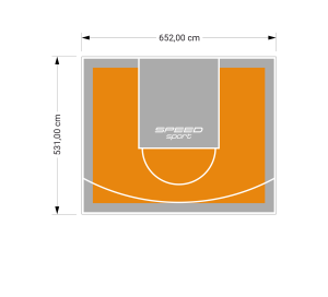 35M2/531X652CM POMARAŃCZOWO-SZARE BOISKO DO KOSZYKÓWKI SPEEDSPORT HEXA POWER PRO