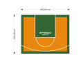 35M2/531X652CM POMARAŃCZOWO-ZIELONE BOISKO DO KOSZYKÓWKI SPEEDSPORT HEXA POWER PRO