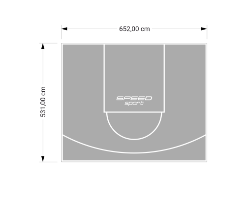35M2/531X652CM SZARE BOISKO DO KOSZYKÓWKI SPEEDSPORT HEXA POWER PRO