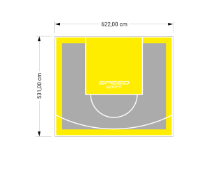 33M2/531X622CM SZARO-ŻÓŁTE BOISKO DO KOSZYKÓWKI SPEEDSPORT HEXA POWER PRO