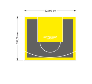 33M2/531X622CM GRAFITOWO-ŻÓŁTE BOISKO DO KOSZYKÓWKI SPEEDSPORT HEXA POWER PRO