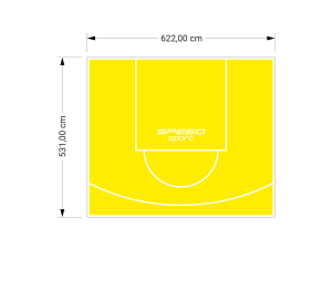 33M2/531X622CM ŻÓŁTE BOISKO DO KOSZYKÓWKI SPEEDSPORT HEXA POWER PRO