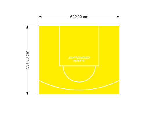 33M2/531X622CM ŻÓŁTE BOISKO DO KOSZYKÓWKI SPEEDSPORT HEXA POWER PRO