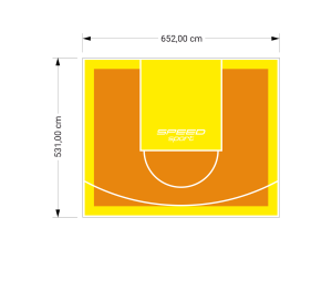 35M2/531X652CM POMARAŃCZOWO-ŻÓŁTE BOISKO DO KOSZYKÓWKI SPEEDSPORT HEXA POWER PRO
