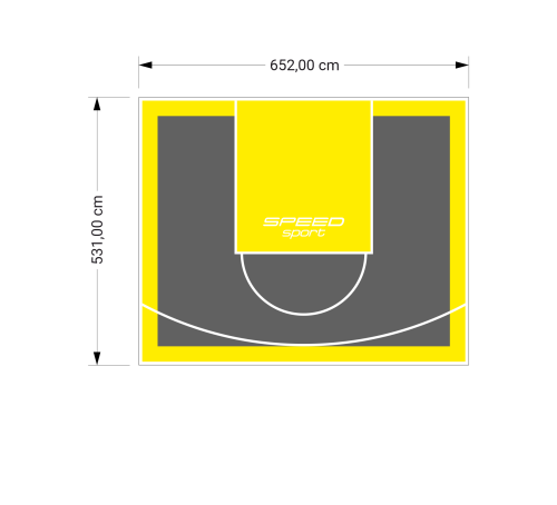 35M2/531X652CM GRAFITOWO-ŻÓŁTE BOISKO DO KOSZYKÓWKI SPEEDSPORT HEXA POWER PRO