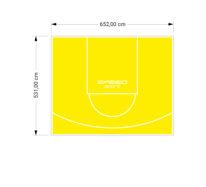 35M2/531X652CM ŻÓŁTE BOISKO DO KOSZYKÓWKI SPEEDSPORT HEXA POWER PRO