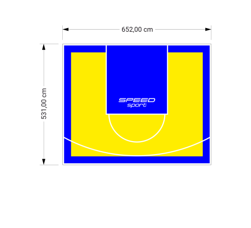 35M2/531X652CM ŻÓŁTO-NIEBIESKIE BOISKO DO KOSZYKÓWKI SPEEDSPORT HEXA POWER PRO