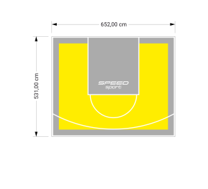 35M2/531X652CM ŻÓŁTO-SZARE BOISKO DO KOSZYKÓWKI SPEEDSPORT HEXA POWER PRO