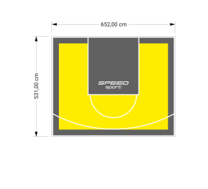 35M2/531X652CM ŻÓŁTO-GRAFITOWE BOISKO DO KOSZYKÓWKI SPEEDSPORT HEXA POWER PRO