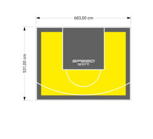 36M2/531X683CM ŻÓŁTO-GRAFITOWE BOISKO DO KOSZYKÓWKI SPEEDSPORT HEXA POWER PRO