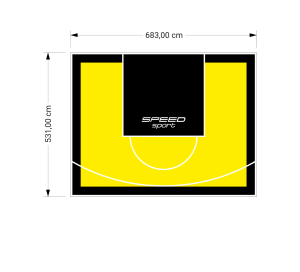 36M2/531X683CM ŻÓŁTO-CZARNE BOISKO DO KOSZYKÓWKI SPEEDSPORT HEXA POWER PRO