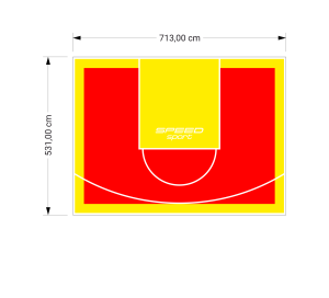 38M2/531X713CM CZERWONO-ŻÓŁTE BOISKO DO KOSZYKÓWKI SPEEDSPORT HEXA POWER PRO