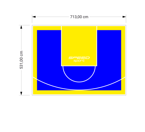 38M2/531X713CM NIEBIESKO-ŻÓŁTE BOISKO DO KOSZYKÓWKI SPEEDSPORT HEXA POWER PRO