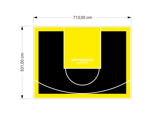 38M2/531X713CM CZARNO-ŻÓŁTE BOISKO DO KOSZYKÓWKI SPEEDSPORT HEXA POWER PRO