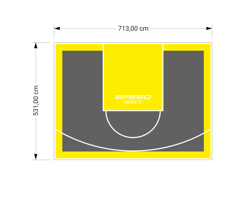 38M2/531X713CM GRAFITOWO-ŻÓŁTE BOISKO DO KOSZYKÓWKI SPEEDSPORT HEXA POWER PRO