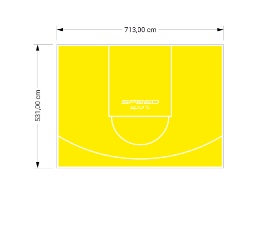 38M2/531X713CM ŻÓŁTE BOISKO DO KOSZYKÓWKI SPEEDSPORT HEXA POWER PRO