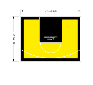 38M2/531X713CM ŻÓŁTO-CZARNE BOISKO DO KOSZYKÓWKI SPEEDSPORT HEXA POWER PRO